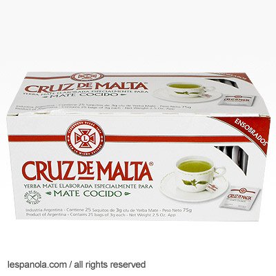 Cruz De Malta Yerba Mate Tea Bags (25 X 3g Boxes)