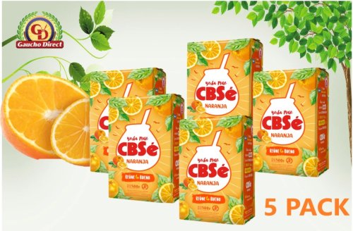 5 PACK Yerba Mate CBSE Orange/Naranja 500 gr/1.1lb USA Seller
